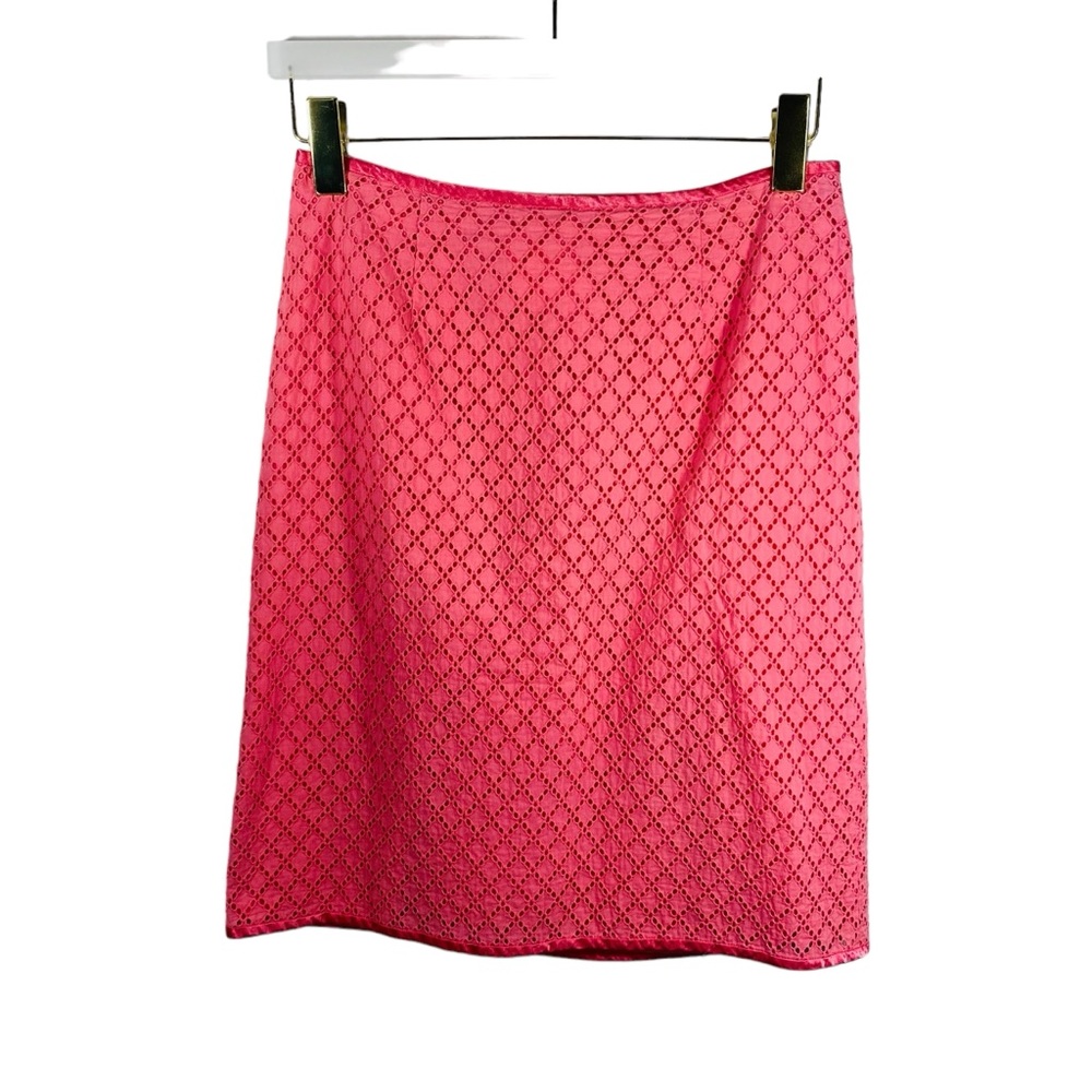Sigrid Olsen Sport Eyelet Coral New Size 6 Straight Pencil Skirt 100% Cotton